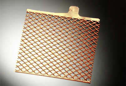 Copper foil sloping collector mesh
